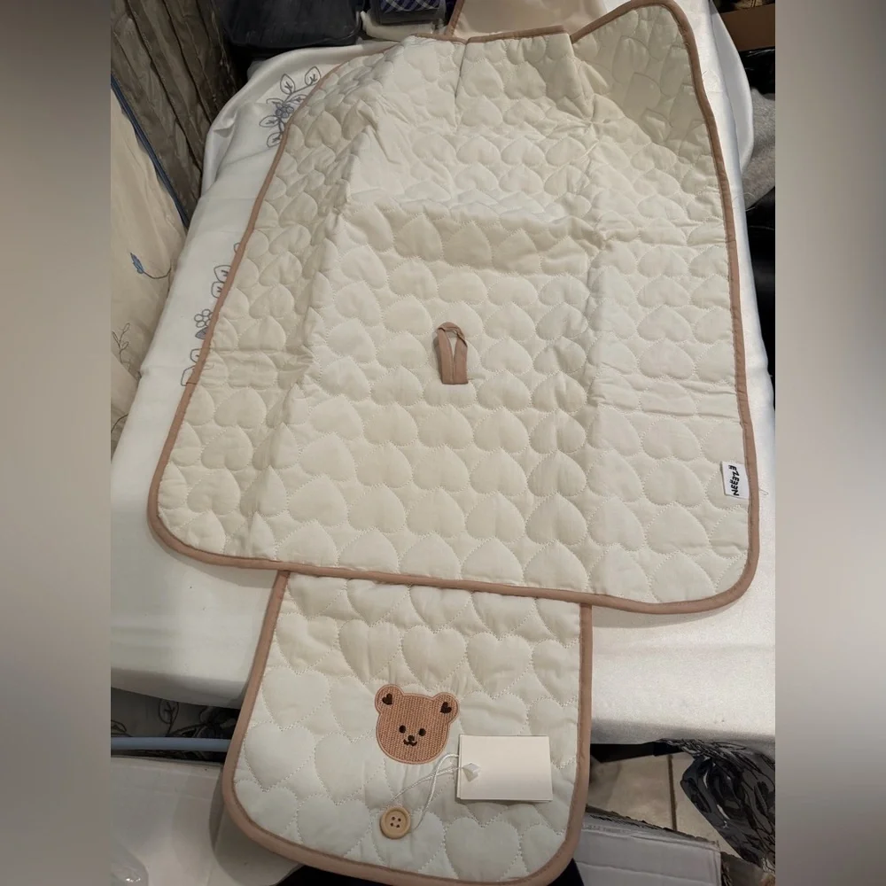 White and Brown Bear Diaper Cover